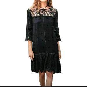 Sundance Nadine Eylet‎ Lace Lined Drop Waist Boho Boutique